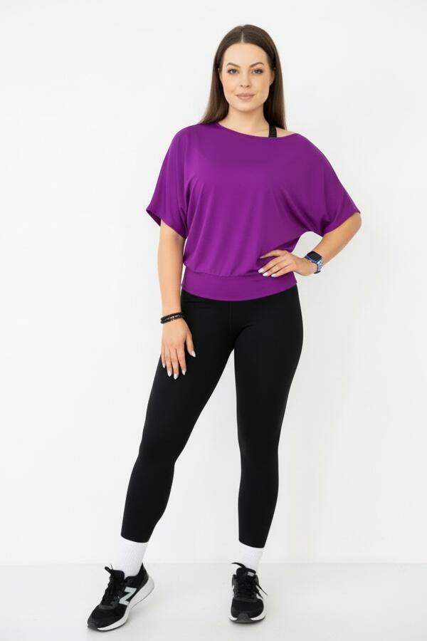 Bluzka damska do tańca i fitness z odkrytymi plecami Dancer violet 5/5