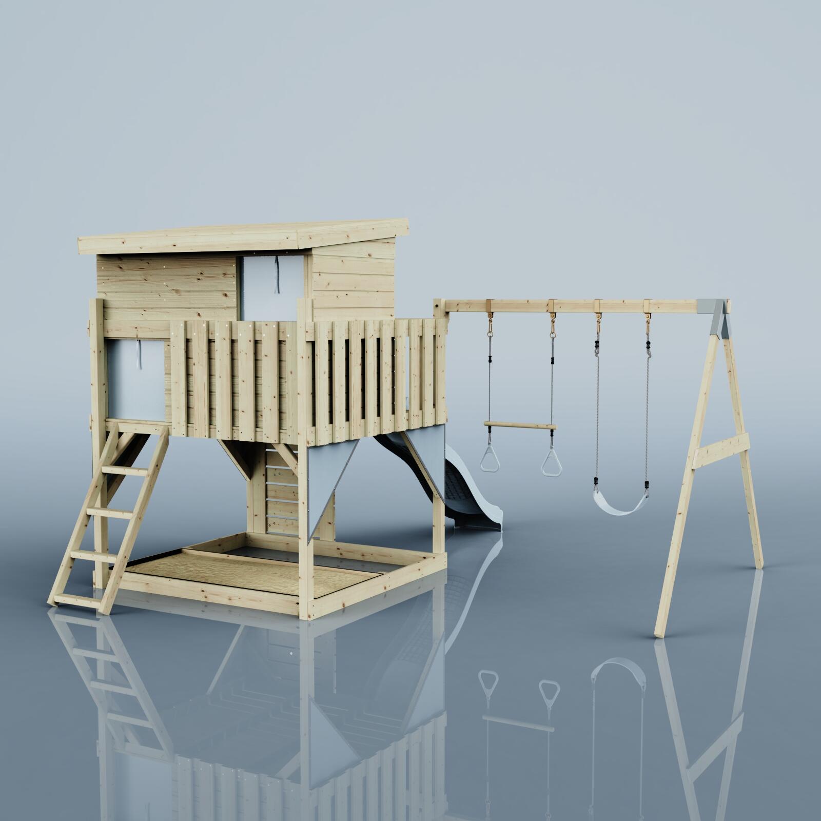 Spielturm Nils mit Trapezstange in Eisblau - 415 × 396 × 260 cm 4/6