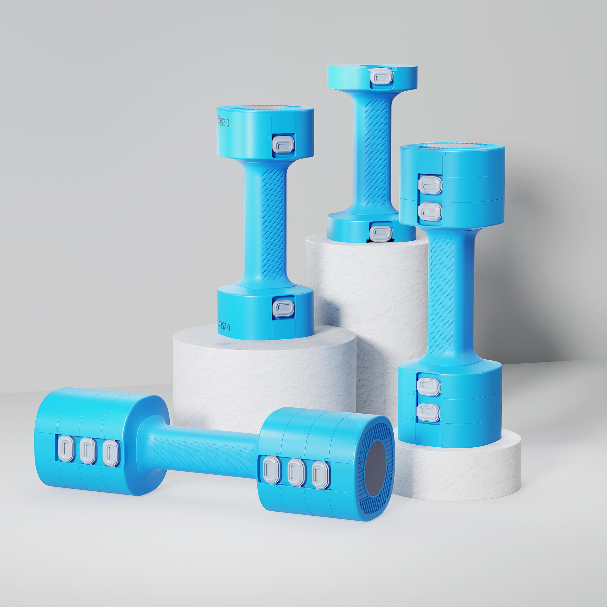 Halteres ajustáveis 26,6x7,5x7,5 cm azul SPORTNOW 4/5