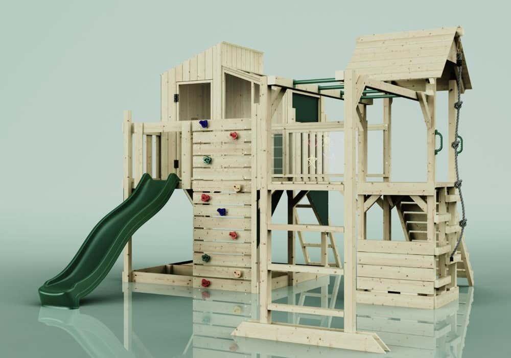 Spielturm Ludvig in Dunkelgrün - 406 × 444 × 291 cm 4/5