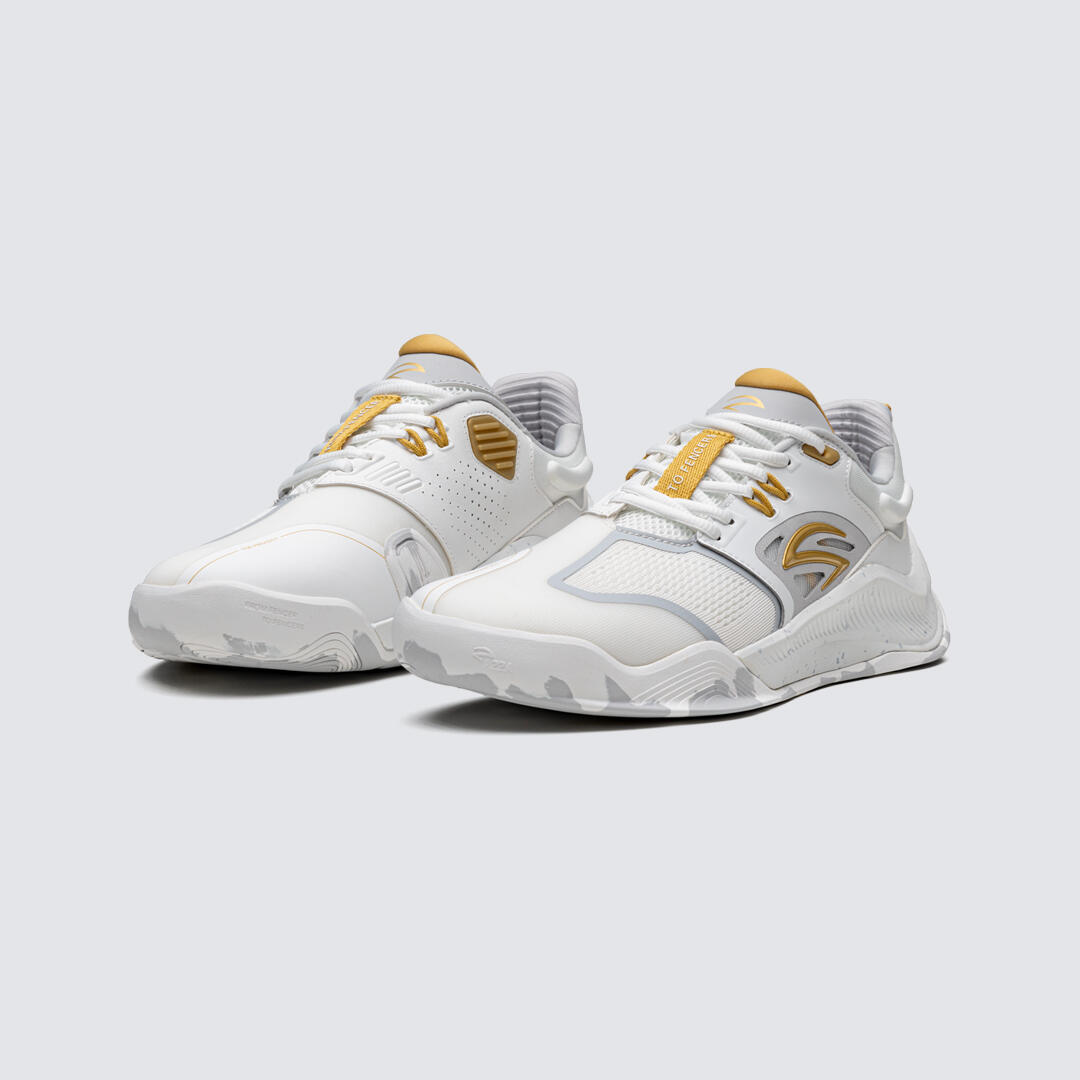 Azza Fencing 15/14 Gold – Zapatilla de esgrima adulto blanco/oro 5/8