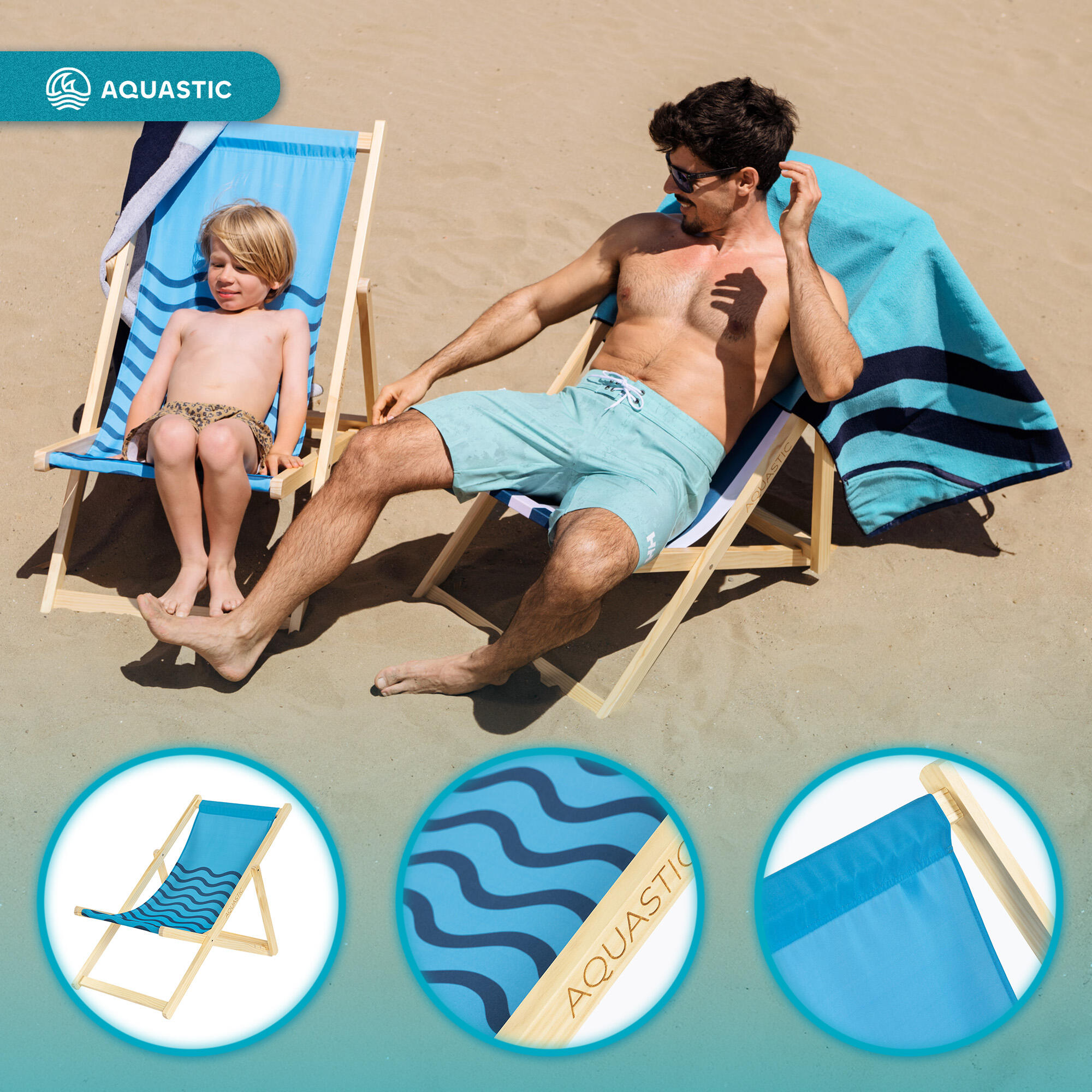 AQUASTIC Sunlito transat de plage 3/7