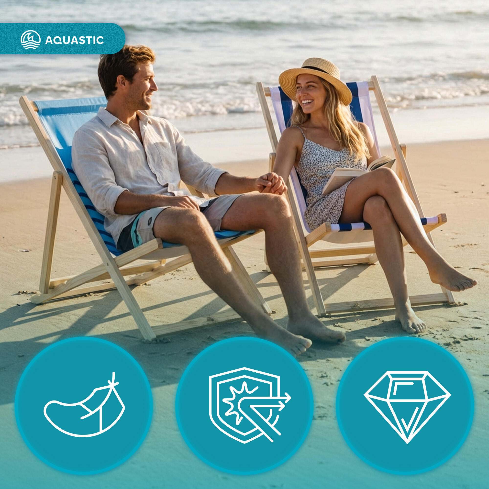 AQUASTIC Sunlito transat de plage 5/7