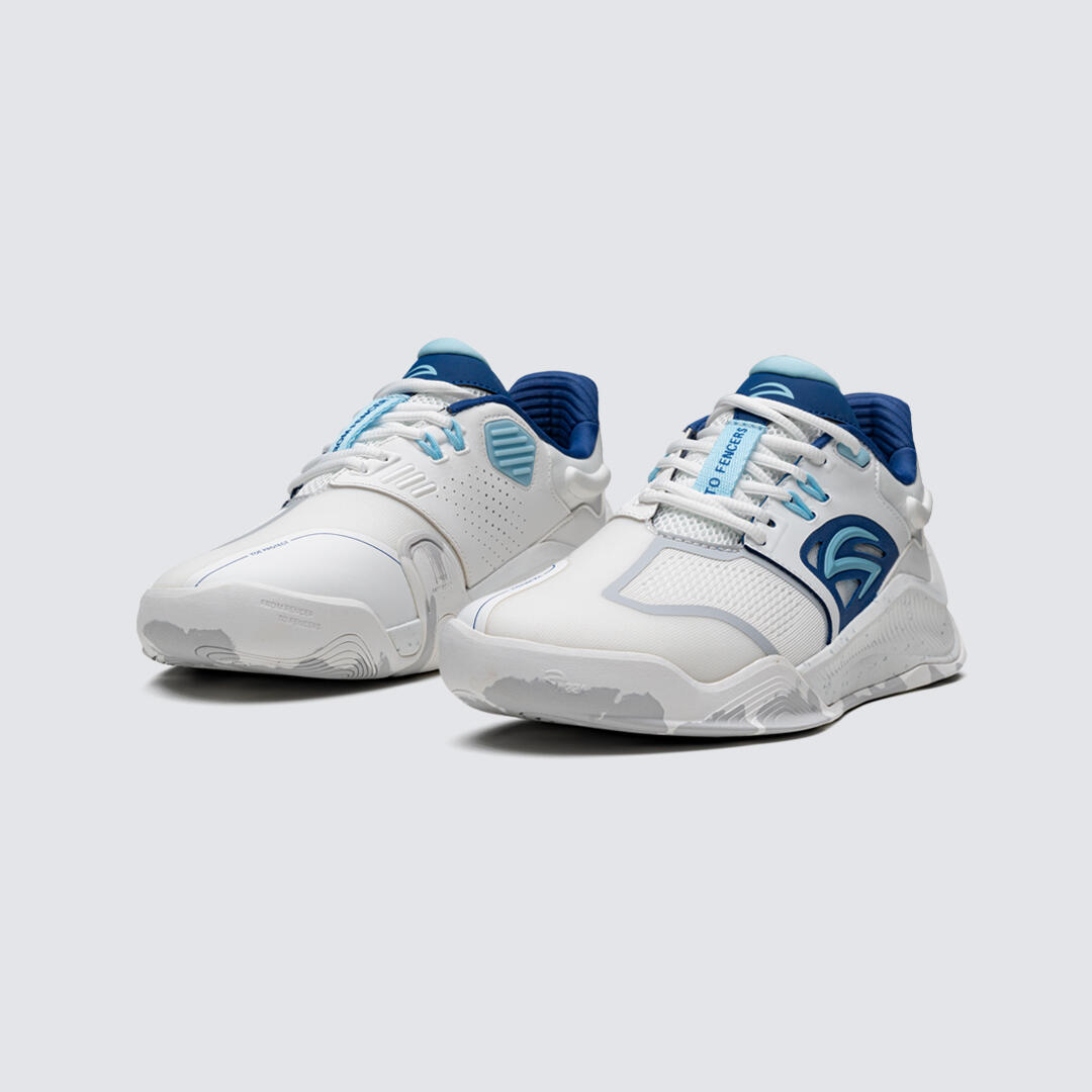 Azza Fencing 15/14 Wave Ténis de Esgrima Adulto branco/azul/turquesa 5/8
