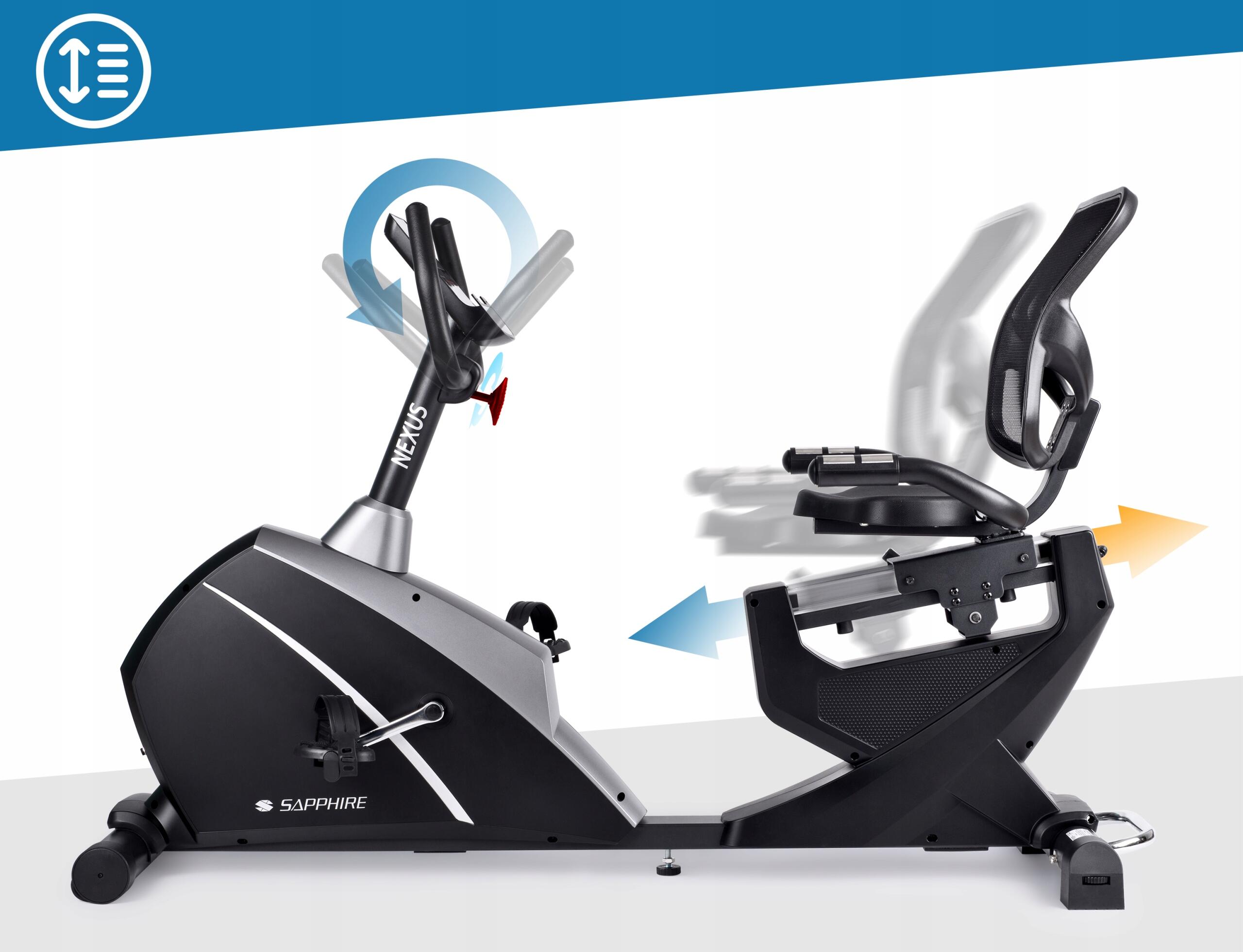 Rower elektromagnetyczny Sapphire SG-8050RB Nexus poziomy Bluetooth Aplikacje 2/7