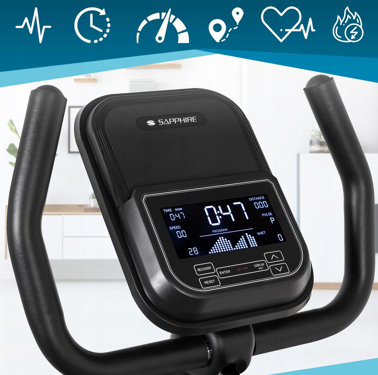 Rower elektromagnetyczny Sapphire SG-8050RB Nexus poziomy Bluetooth Aplikacje 5/7