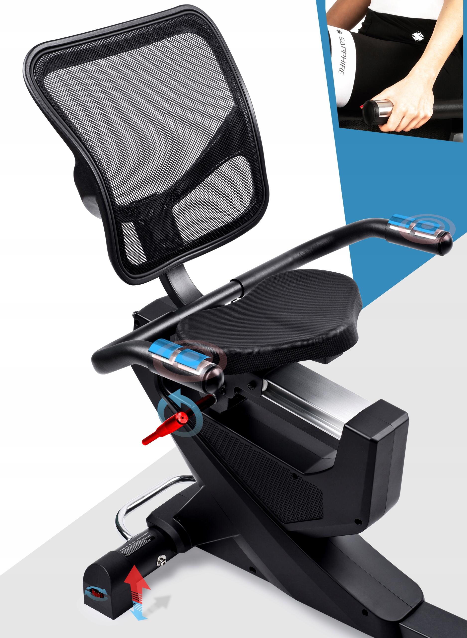 Rower elektromagnetyczny Sapphire SG-8050RB Nexus poziomy Bluetooth Aplikacje 6/7