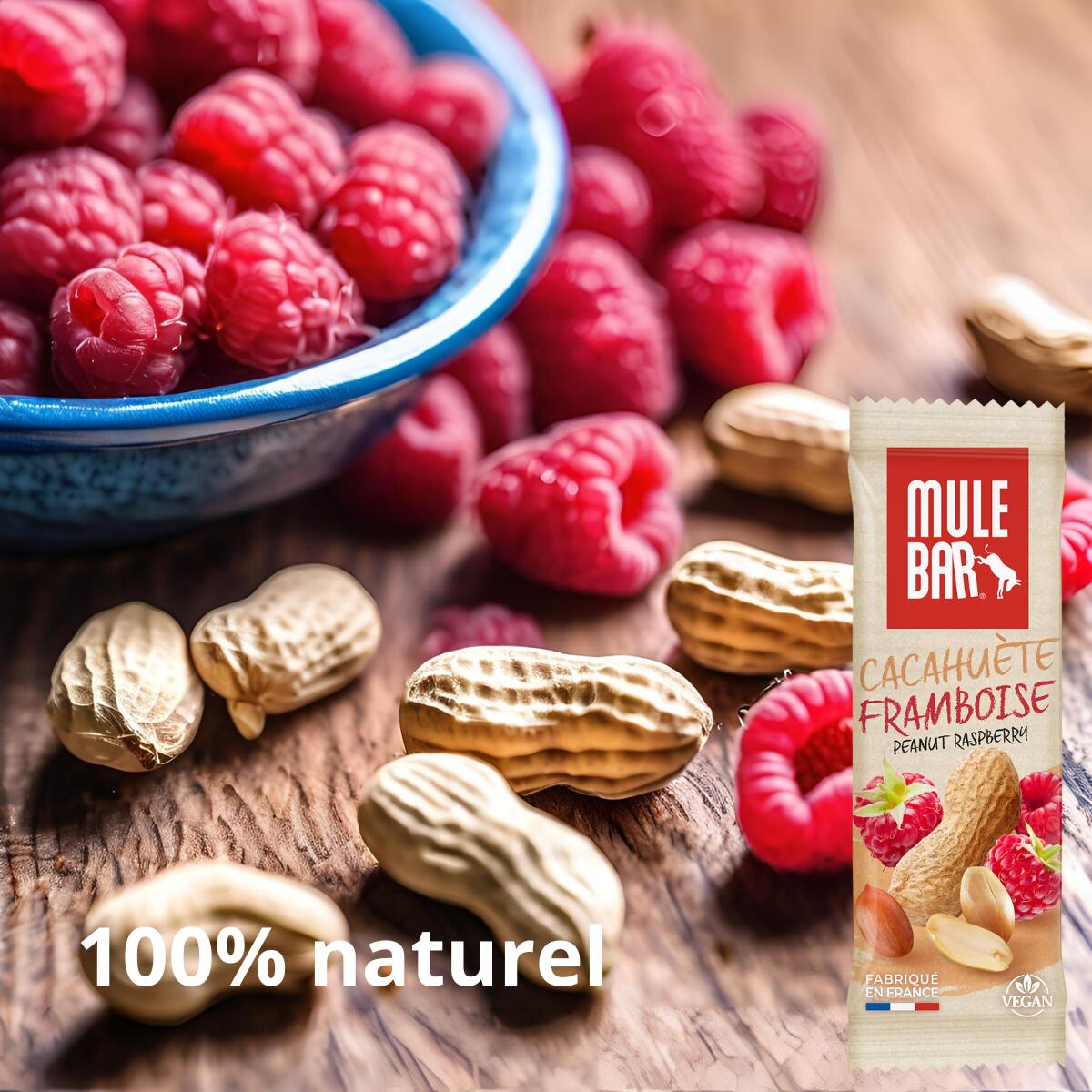 Barre énergétique aux céréales - vegan - 40g - Cacahuète - Framboise 3/6