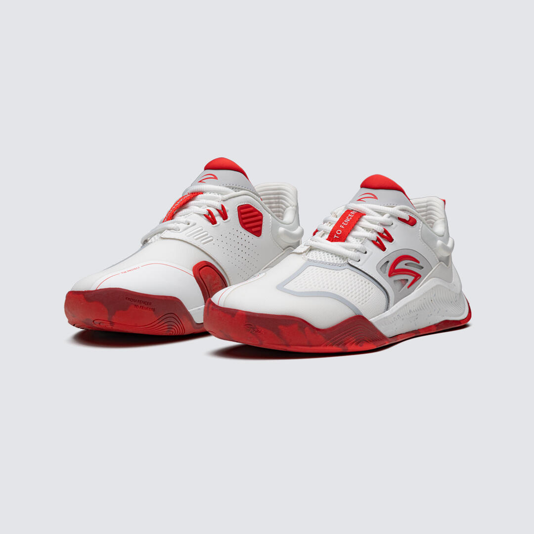 AZZA FENCING 15/14 Tunez Calzado de Esgrima Adulto Blanco y Rojo 5/8