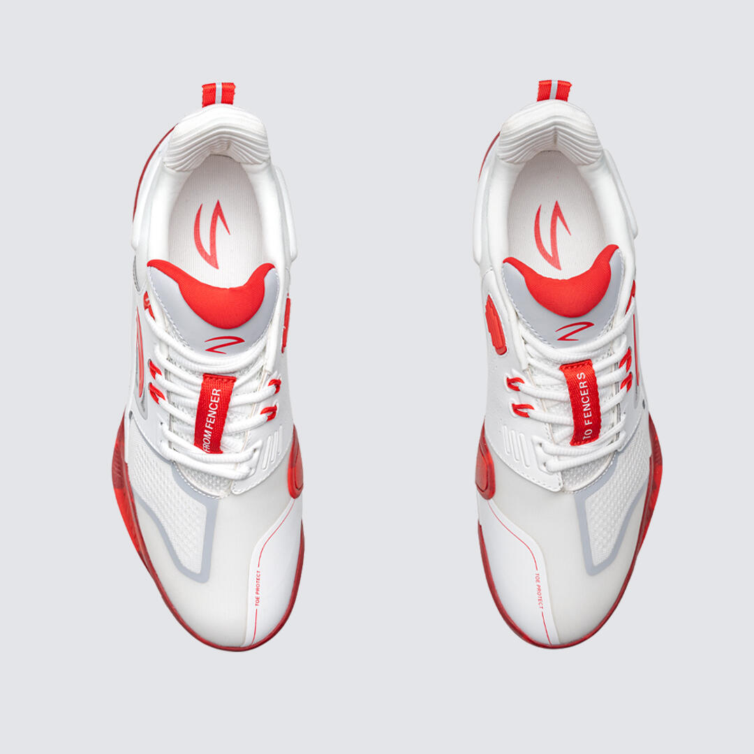 AZZA FENCING 15/14 Tunez Calzado de Esgrima Adulto Blanco y Rojo 6/8