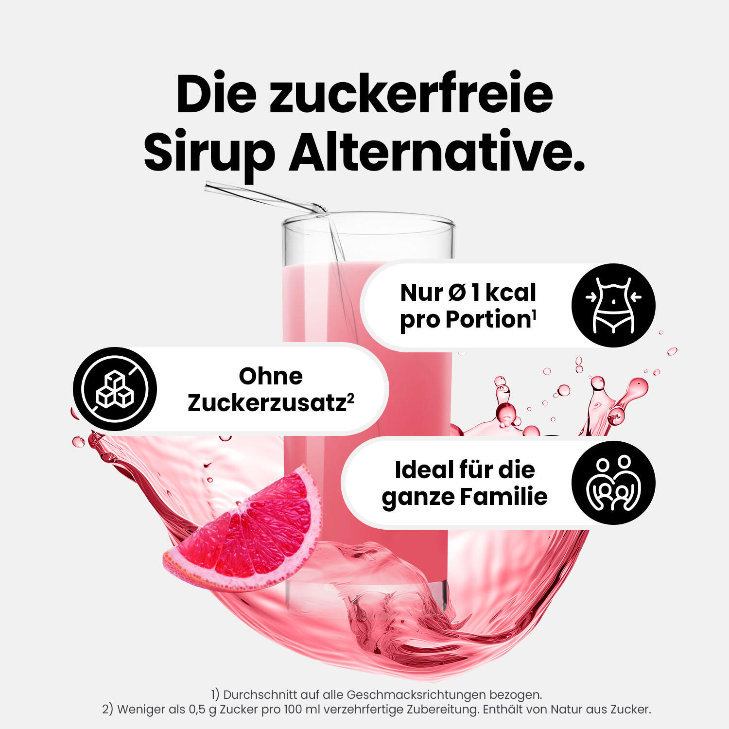 Vital Drink Zerop - Pink Grapefruit - 1000 ml Flasche 2/4