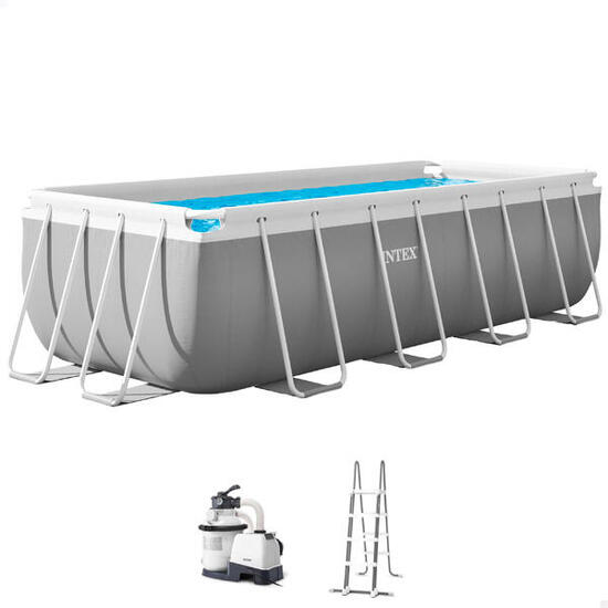INTEX Piscina desmontable rectangular 400x200x122 cm con depuradora de arena