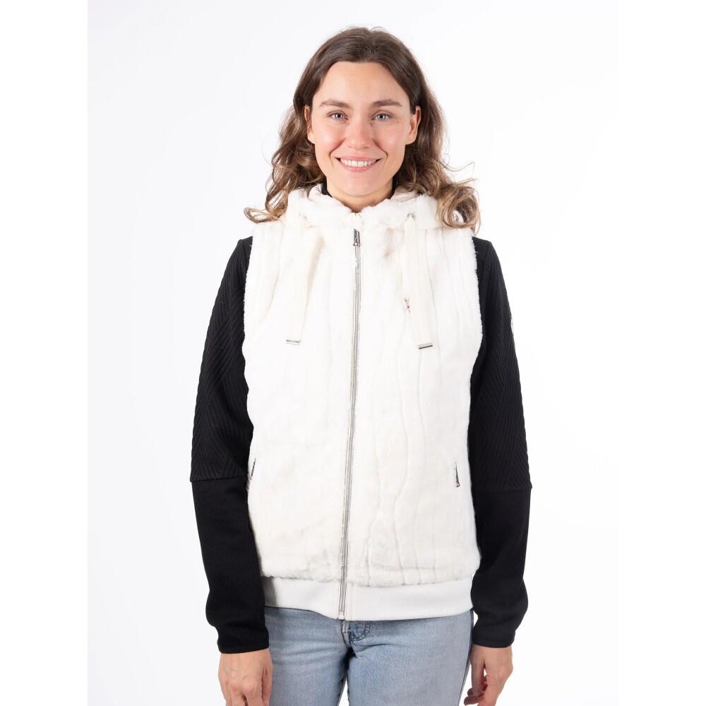 AULP Veste sans manche VAGUE FAUSSE FOURRURE - SNOW 2/3