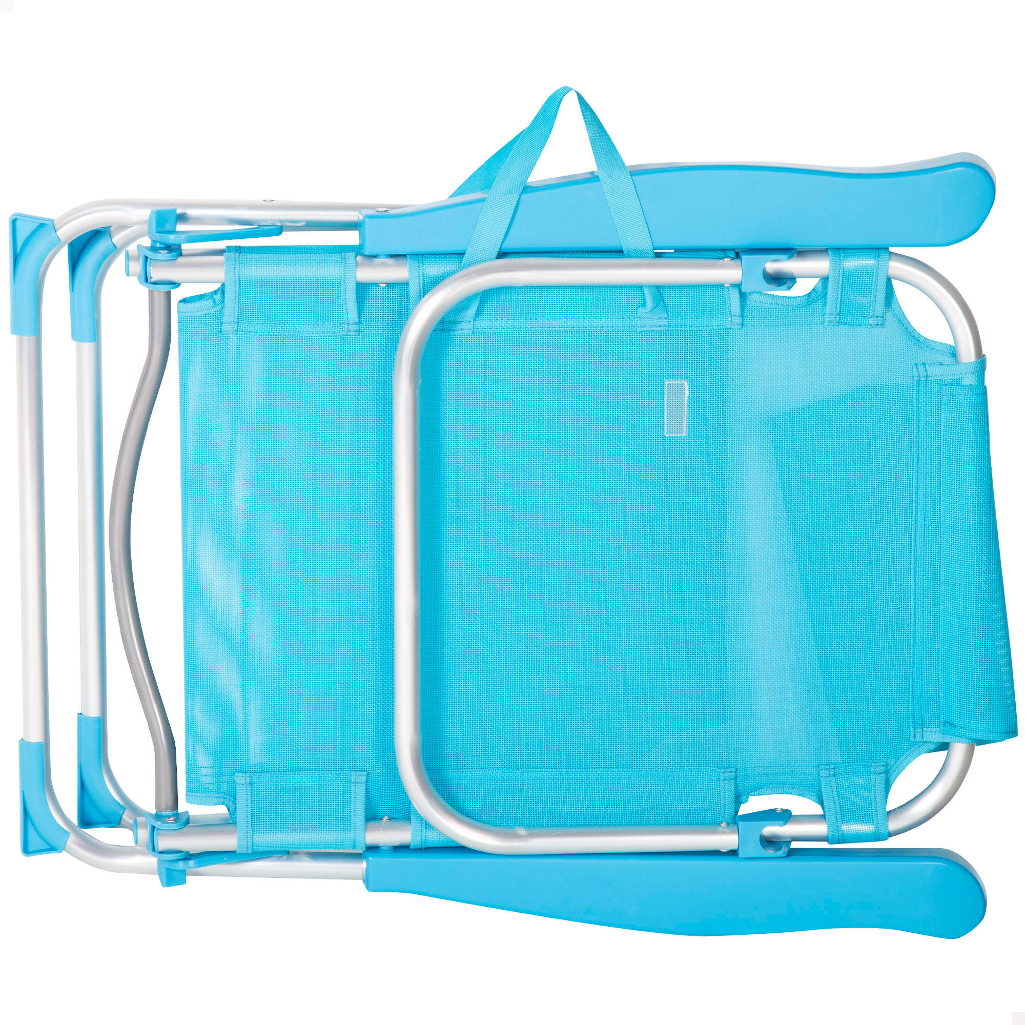 Aktive Sedia da spiaggia alta multiposizione 48x60x90 cm blu 7/7