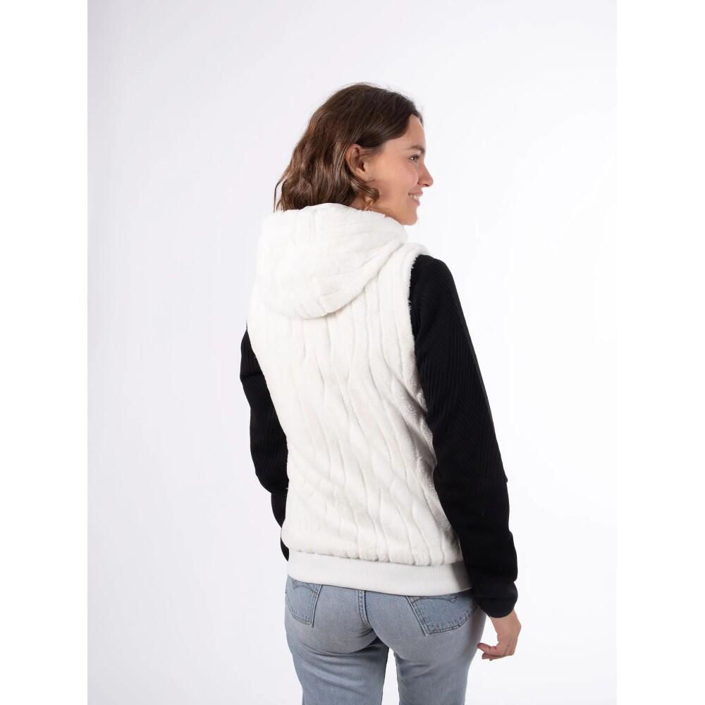 AULP Veste sans manche VAGUE FAUSSE FOURRURE - SNOW 3/3