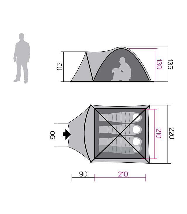 Tenda a 4 posti Hannah Hover 2/7