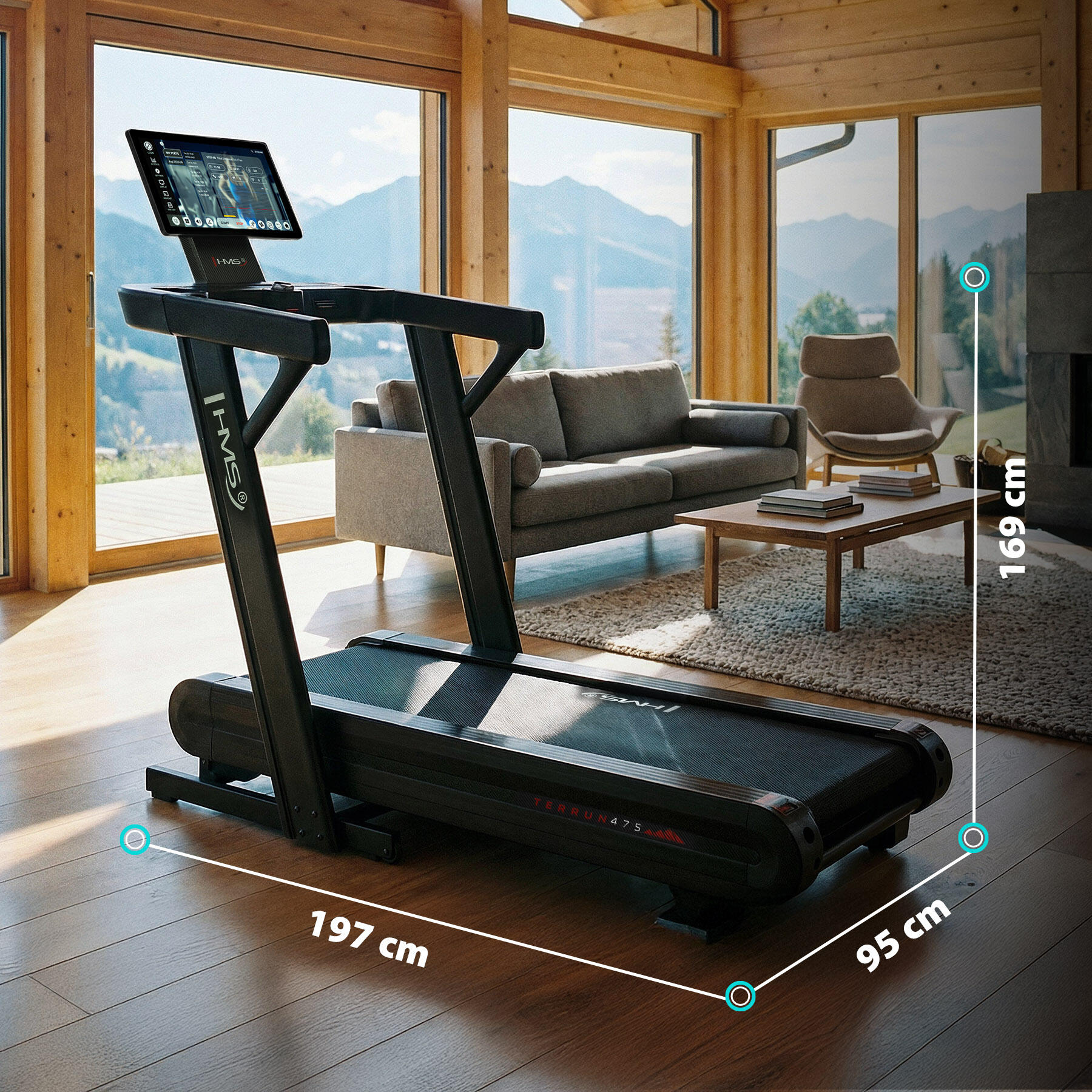 Tapis  professionnel avec réglage bidirectionnel de l'inclinaison HMS Terrun475 5/7