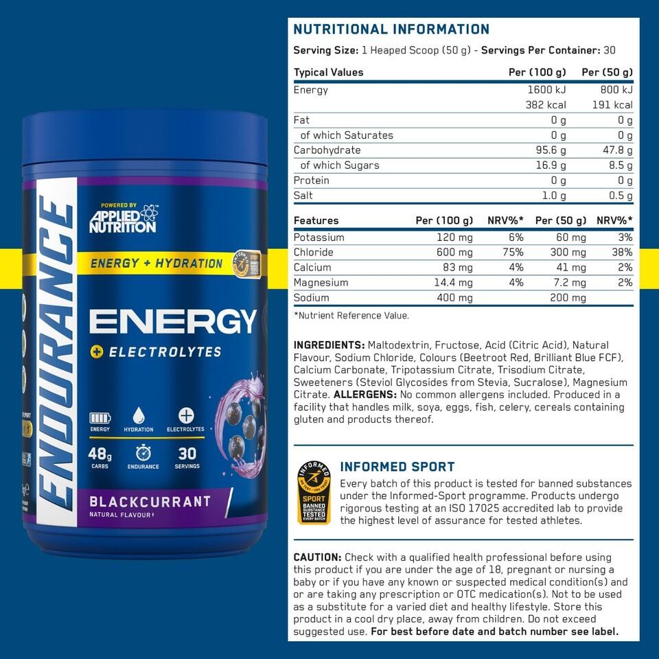 Bevanda isotonica - Endurance Energy & Electrolyte Powder - Ribes Nero 7/7