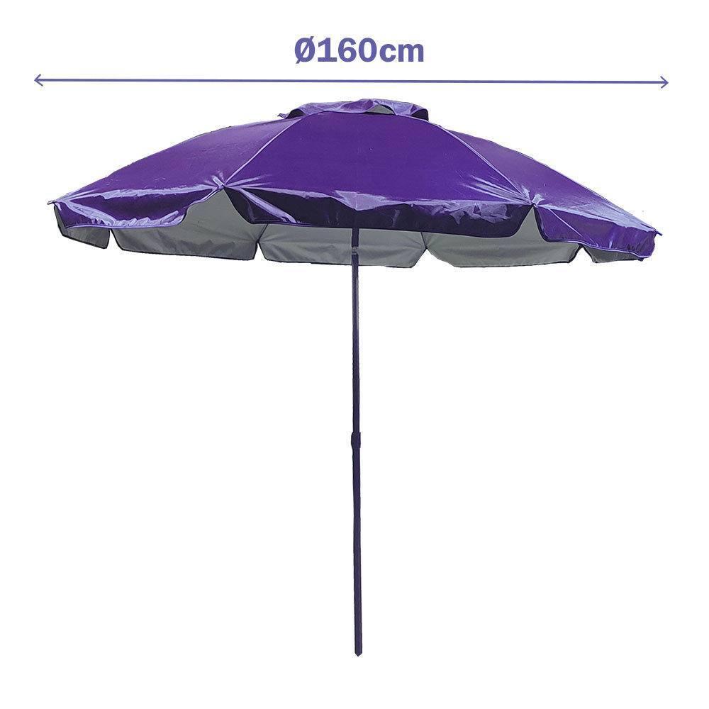 Sombrilla Marbueno Acero 6 Varillas 220 cm Morado 2/2