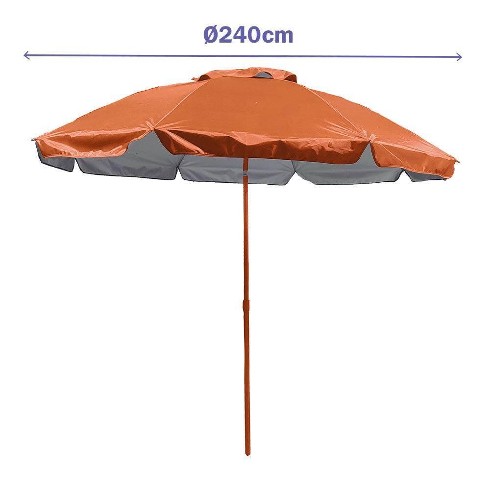 Sombrilla Acero 6 Varillas Ø160 cm Nylon Naranja 2/2