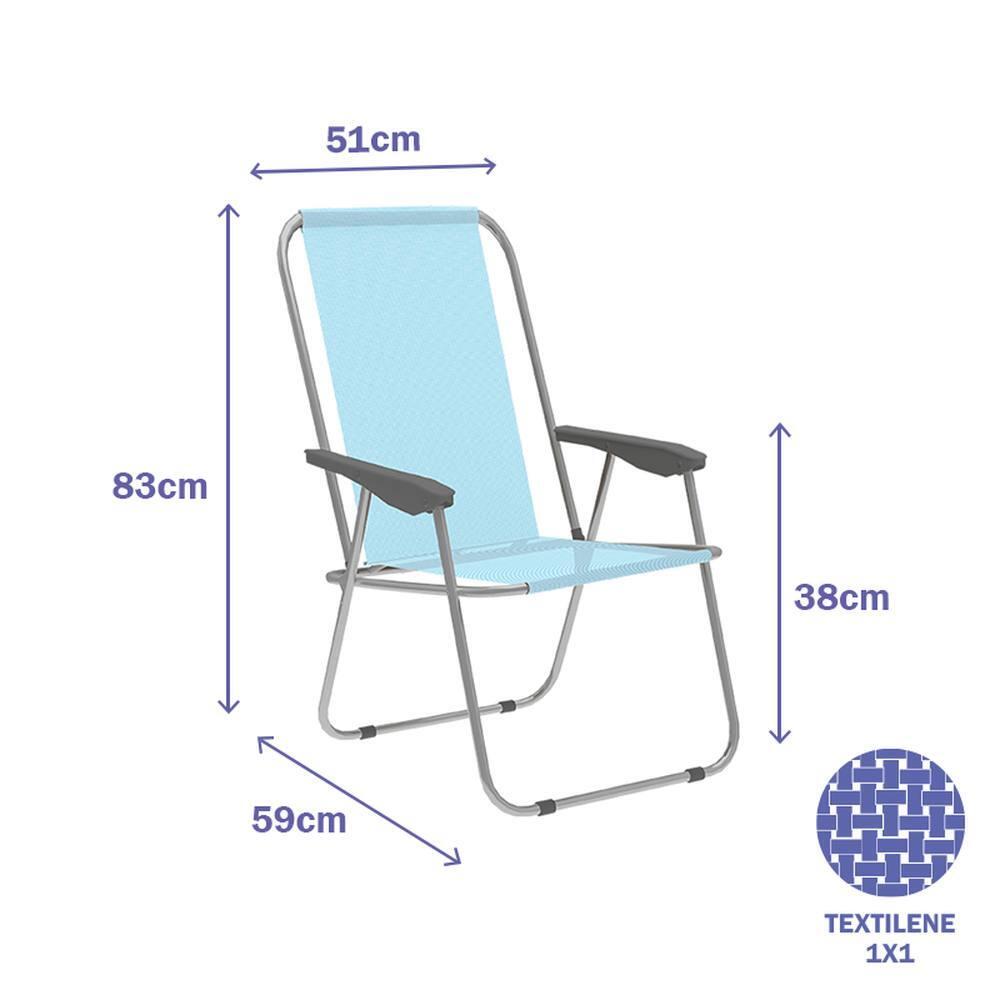 Silla Plegable Marbueno Azul para Playa y Piscina 2/2