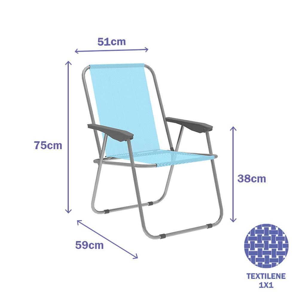 Silla Plegable Marbueno Azul Con Soporte Hasta 100 Kg 2/2