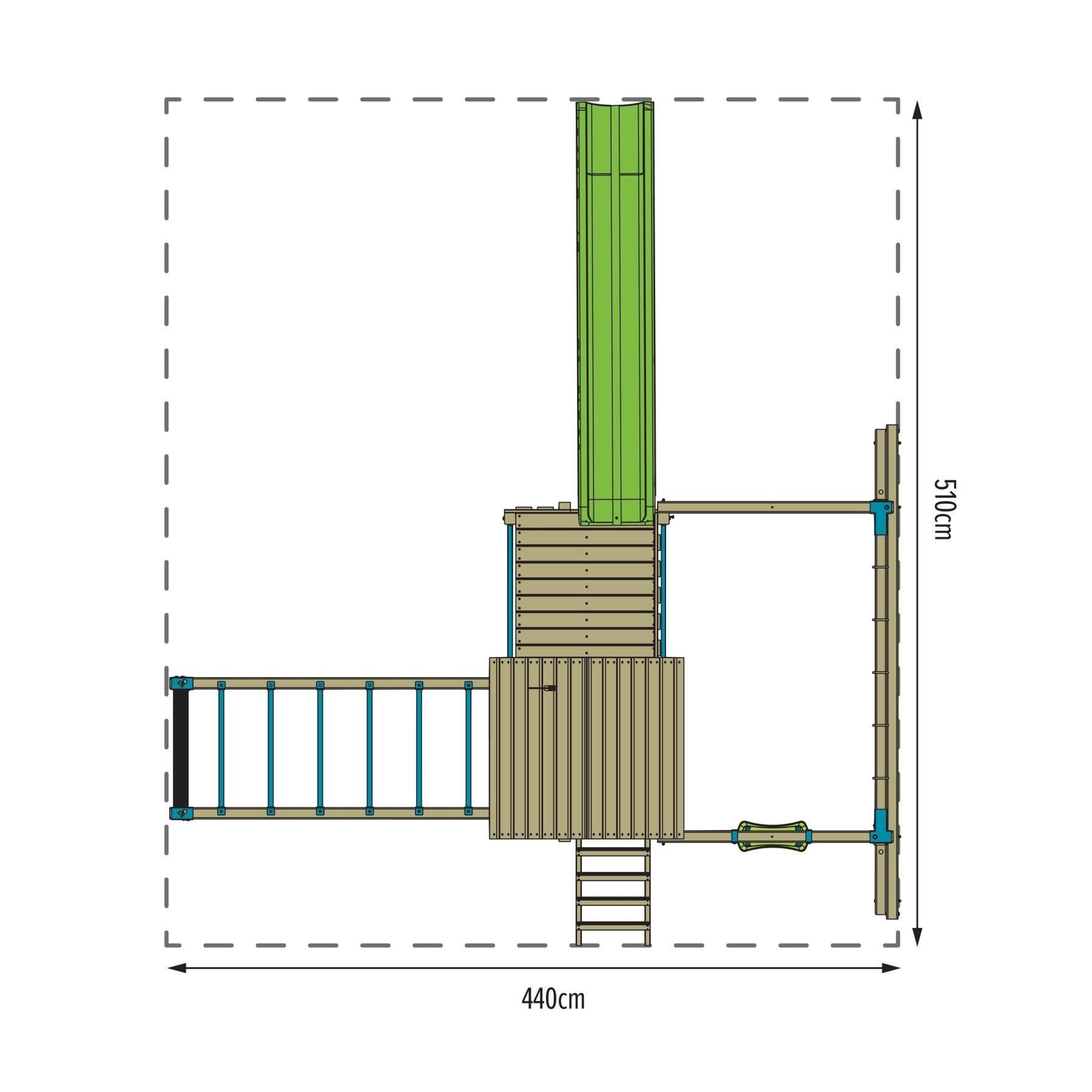 Aire de jeux XXL double plateforme TILLEUL bois FSC® 5/5