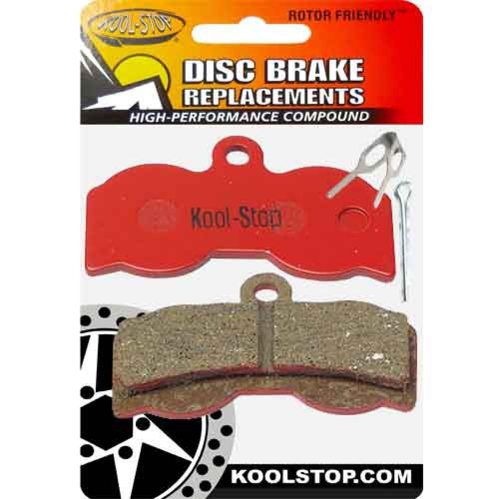 Koolstop Disc Brake Pads for Hope XC 4‑Piston Calipers — Pair, Red.