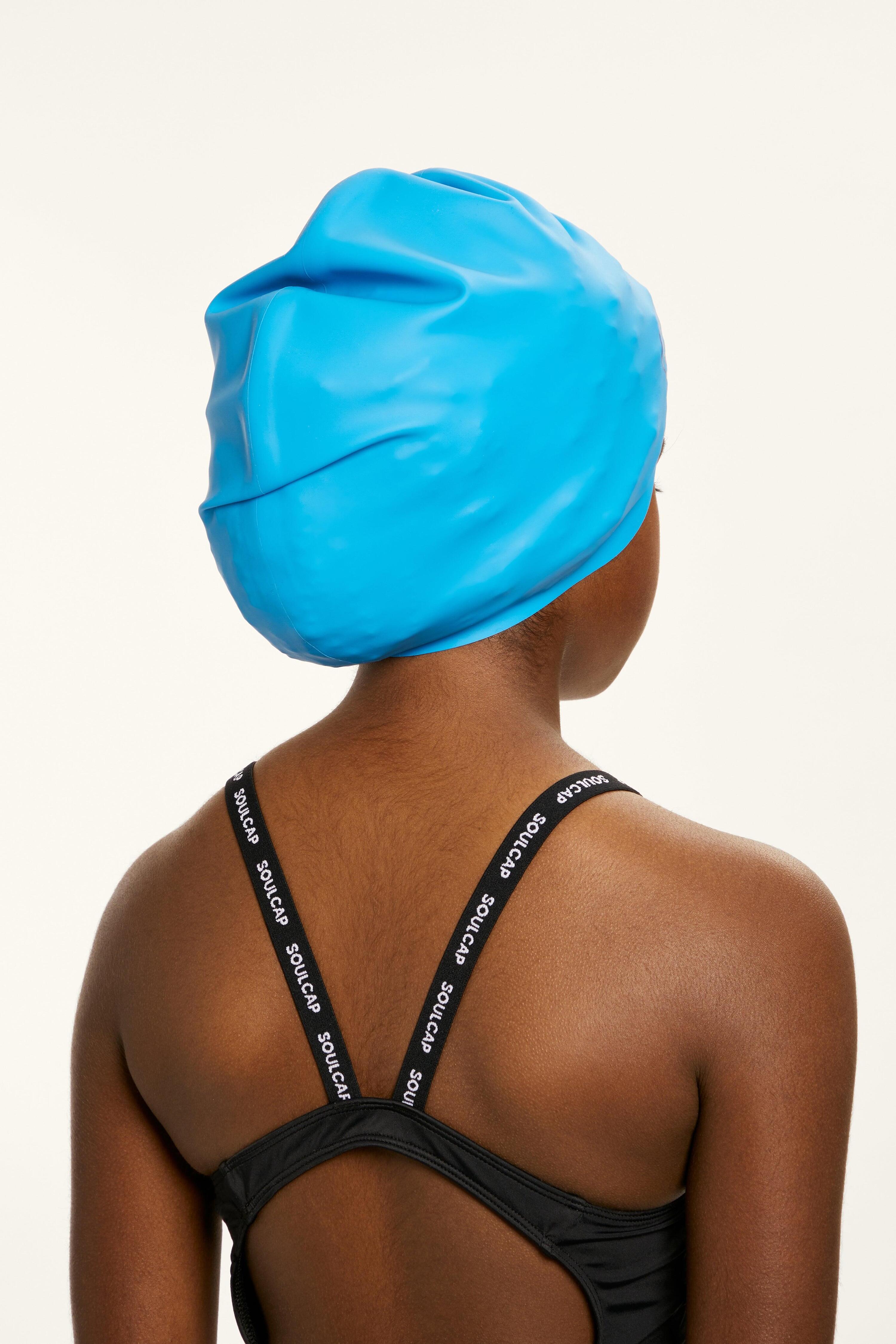 Soul Caps Kids Voluminous Zwemcap van siliconen - One Size - Middenblauw 4/7