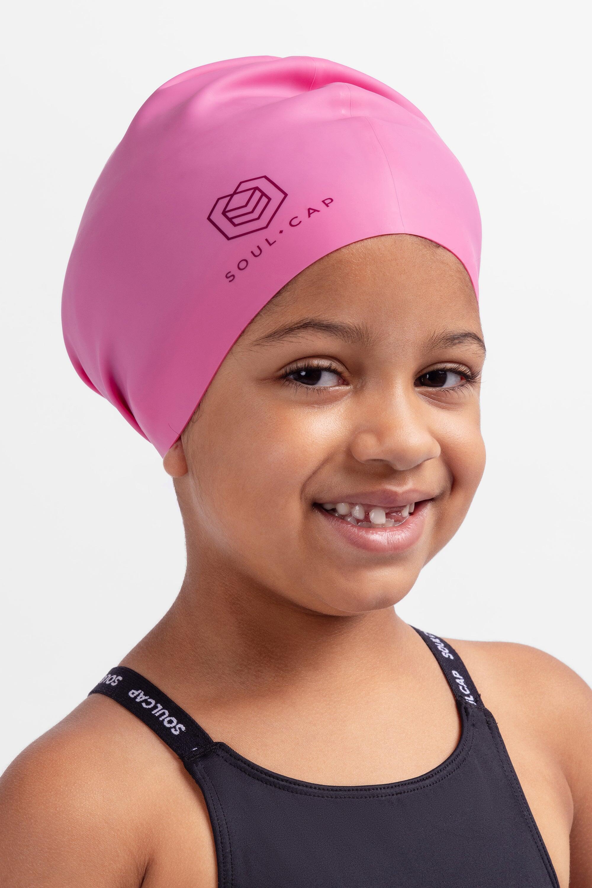 Touca de natação infantil Soul Caps Volumosa - Rosa - Tamanho único 3/7