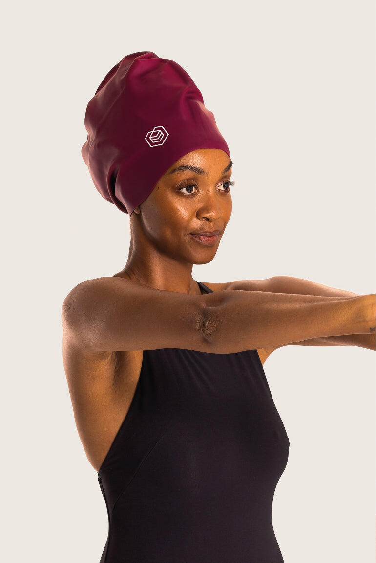 Cuffia da Nuoto Voluminosa Soul Cap per Adulti - Bordeaux - Taglia Unica 5/7