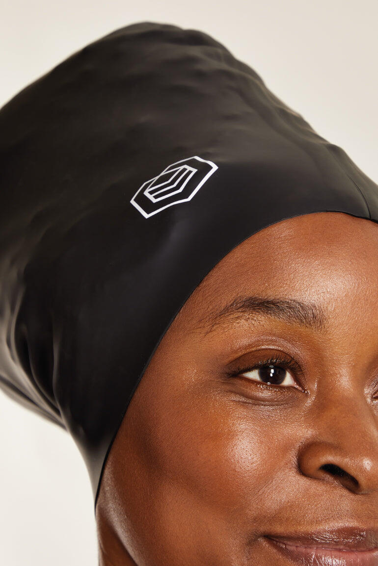 Cuffia da Nuoto Voluminosa Soul Caps per Adulti Taglia Unica Nera 4/7
