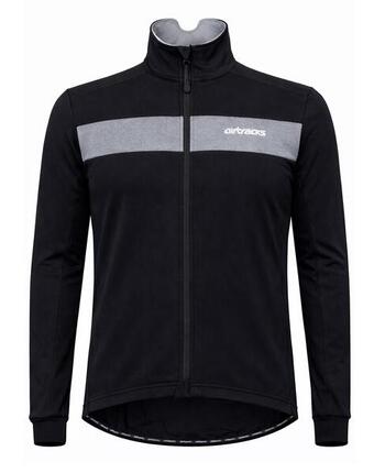 Herren Winter Thermal Fahrradjacke Pro Team Schwarz Silber
