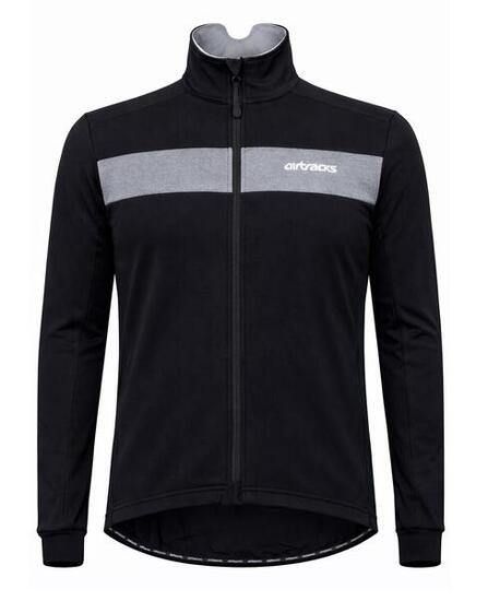Herren Winter Thermal Fahrradjacke Pro Team Schwarz Silber