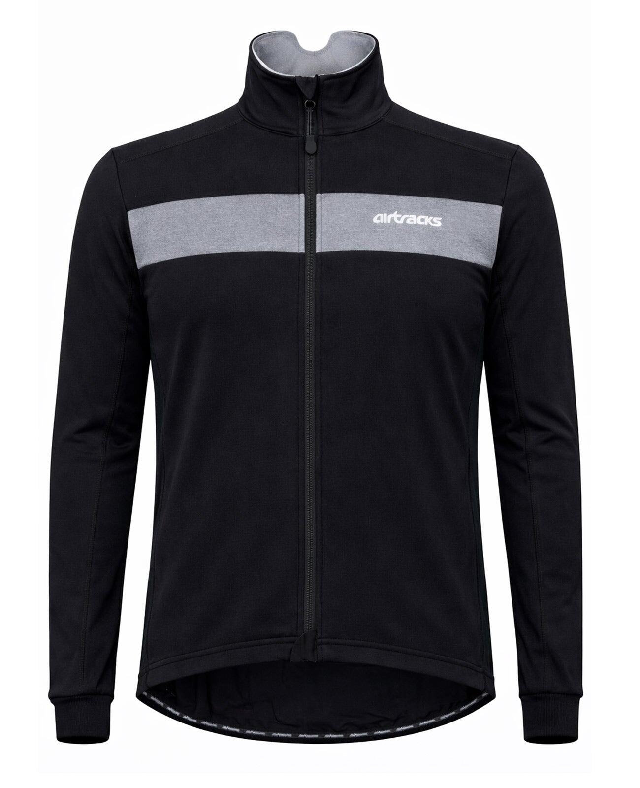 Herren Winter Thermal Fahrradjacke Pro Team Schwarz Silber