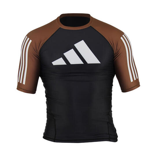 Rashguard bjj manches courtes (couleur : noir/marron - taille : m)