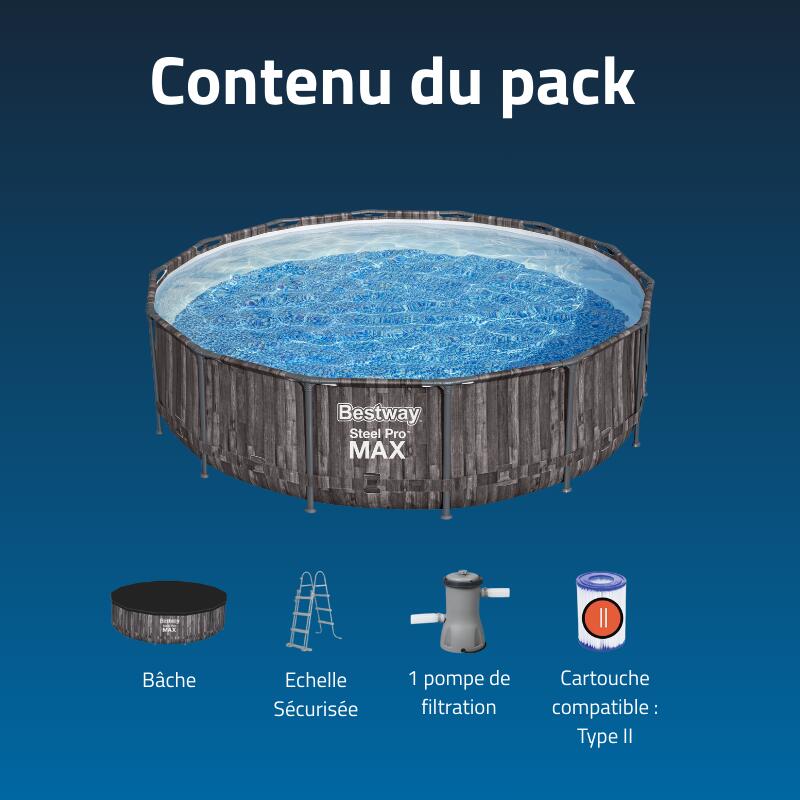 Piscina nuoto Tubular Bestway Steel Pro Max, Light Orange 3/7