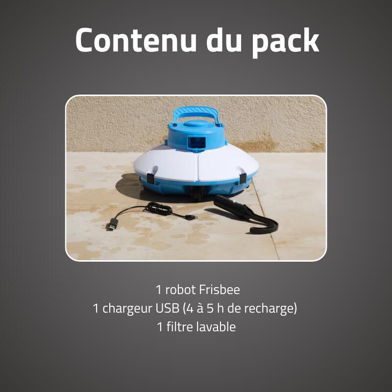 Bestway Robot piscine sans fil Frisbee bleu nettoyage fond plat 15 m² max 5/6