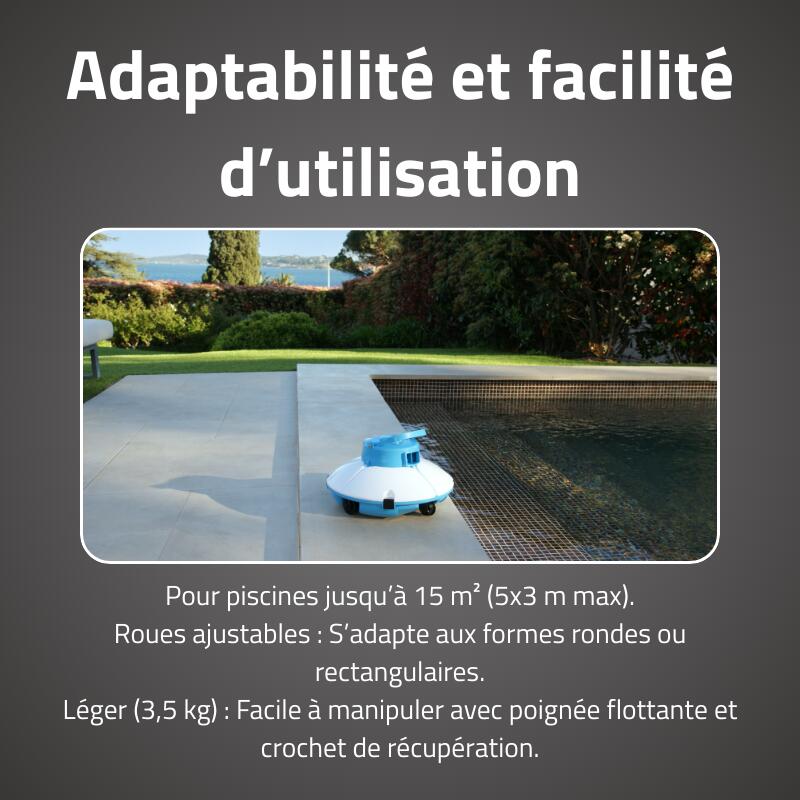 Bestway Robot piscine sans fil Frisbee bleu nettoyage fond plat 15 m² max 4/6