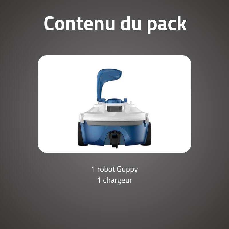 Bestway Robot piscine sans fil Guppy bleu nettoyage fond plat 10 m² max 4/5