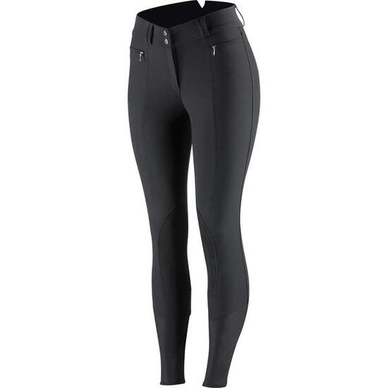 Pantalon équitation léger à basanes en cuir extensible femme Horze Angelina