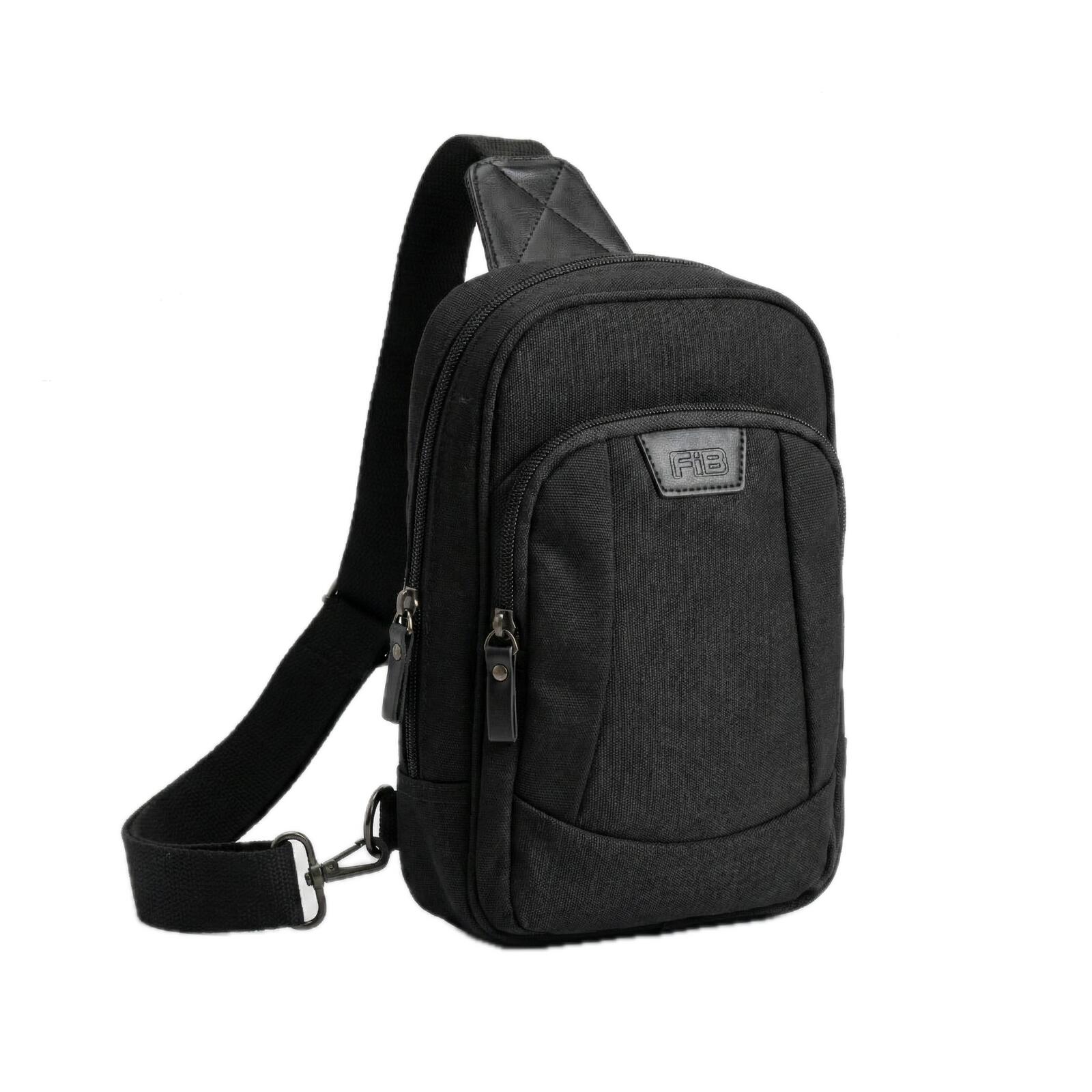 FIB Byron Sling Backpack Bag Travel w/ Single Adjustable Strap - Black