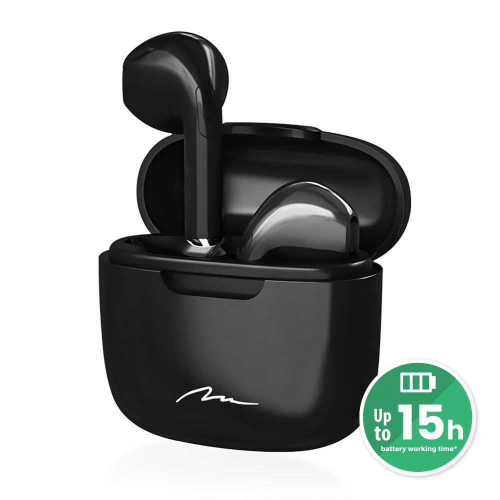 Słuchawki Douszne Bluetooth R-PHONES TWS MT3589K V2.0 czarne z etui USB-C 3/5