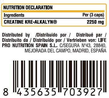 Kre Alkalyn od Life Pro Nutrition je doplněk stravy vyrobený na bázi kreatinu, i 3/5