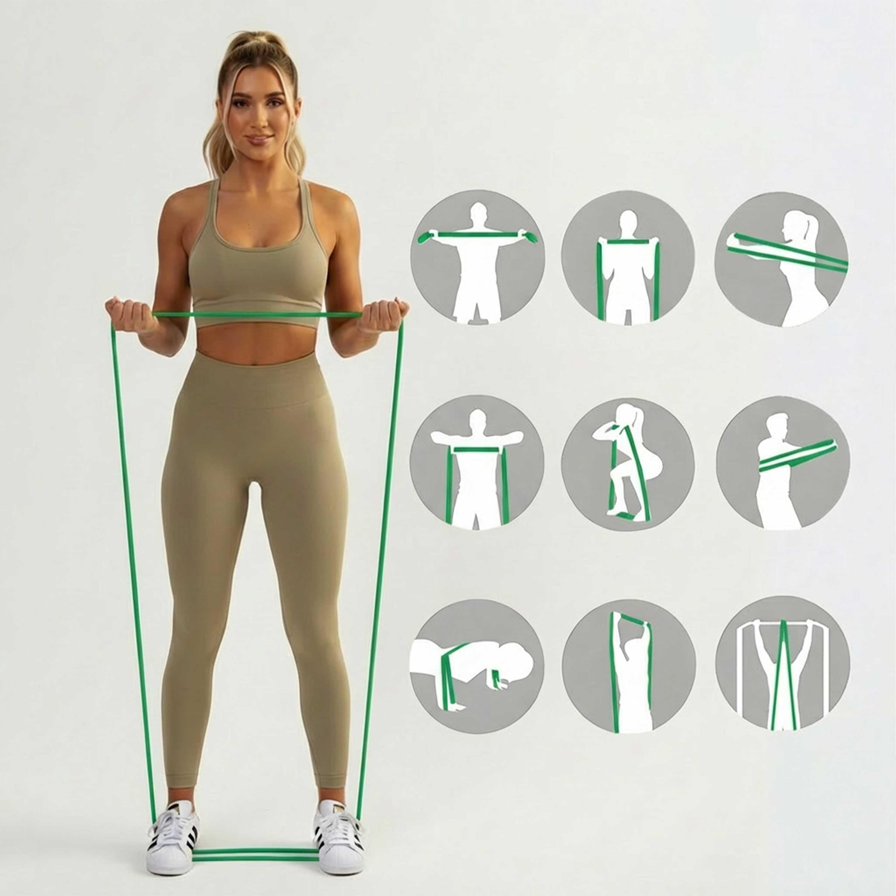 Guma oporowa do ćwiczeń power band 208 cm, opór 27–45 kg 4/7