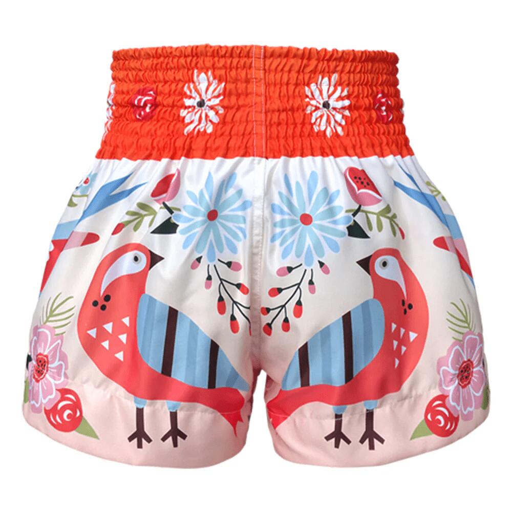Spodenki treningowe TUFF Orange Pastel Birds Pattern 3/6