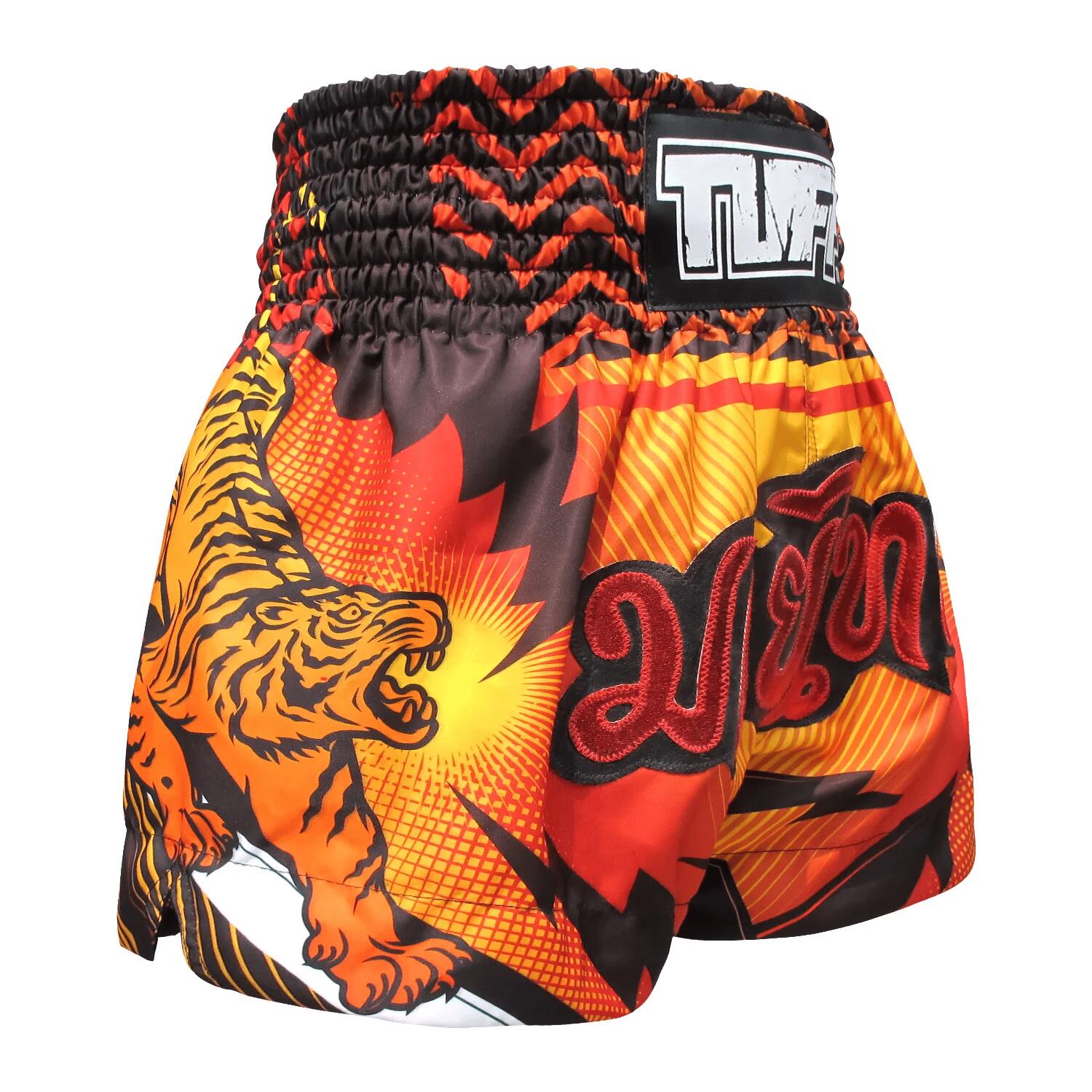 Spodenki treningowe TUFF Orange With Black Thunderbolt & Double Tiger 2/6