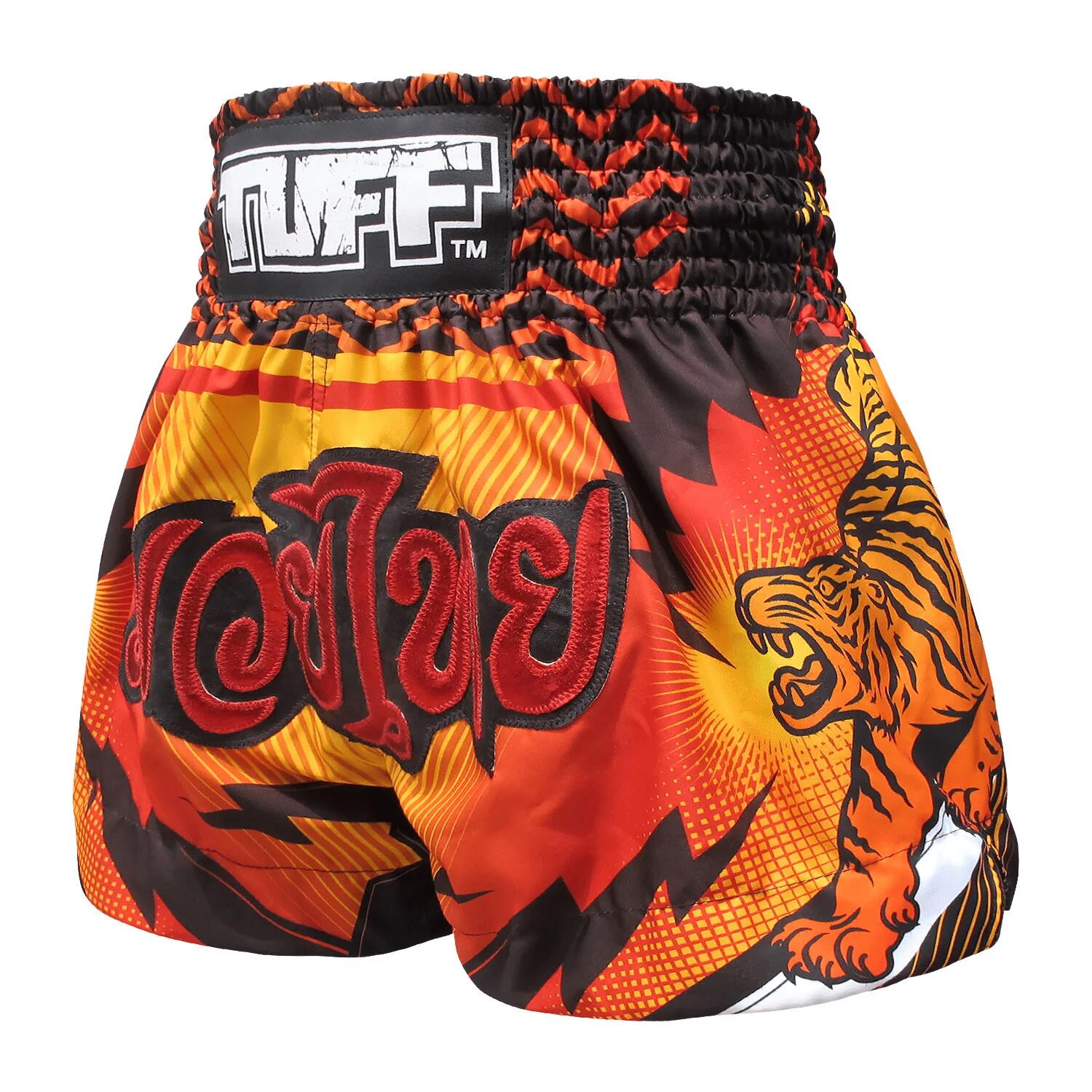 Spodenki treningowe TUFF Orange With Black Thunderbolt & Double Tiger 4/6