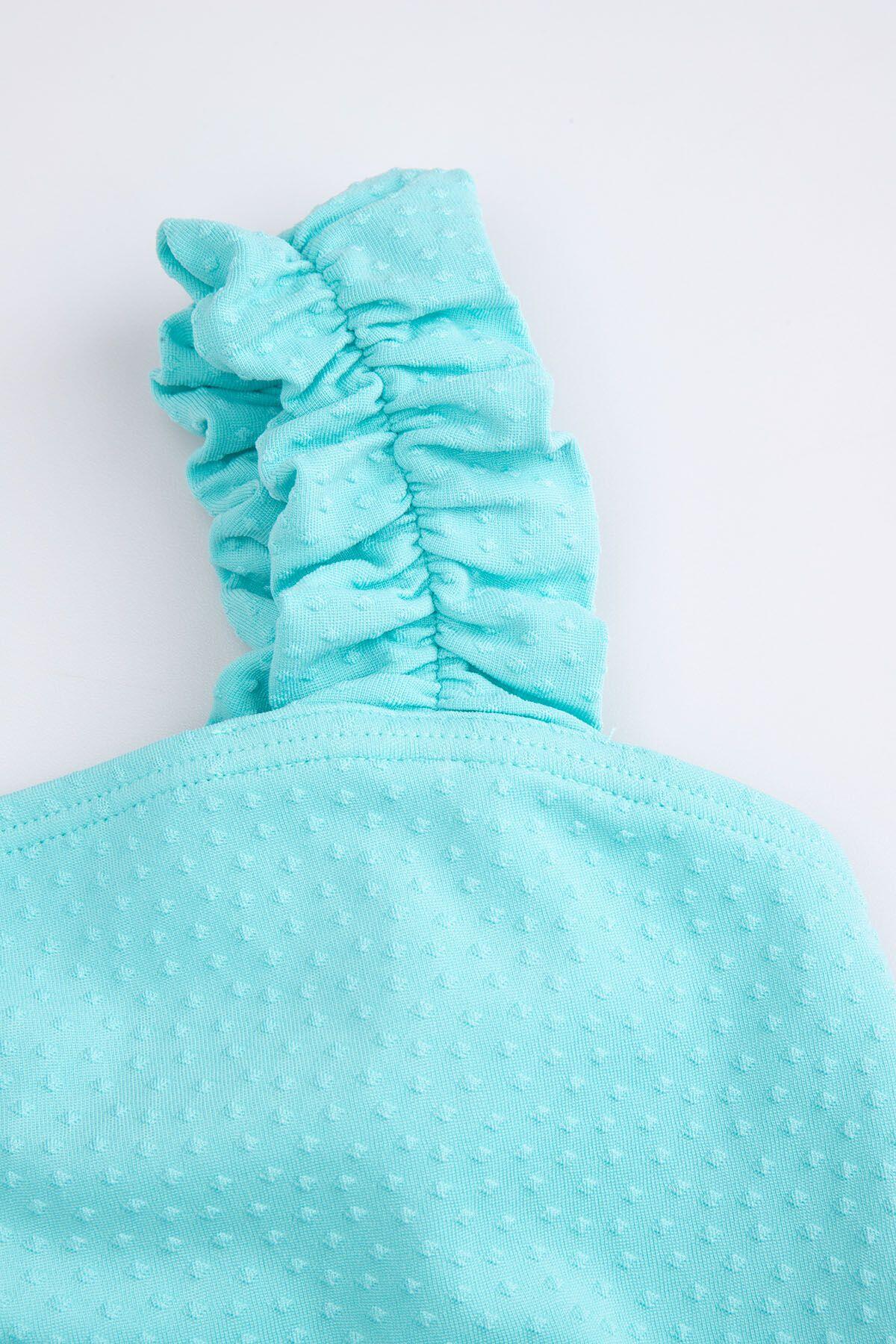 Maillot de bain de natation 1 pièce Fille enfant WL6 turquoise 3/4
