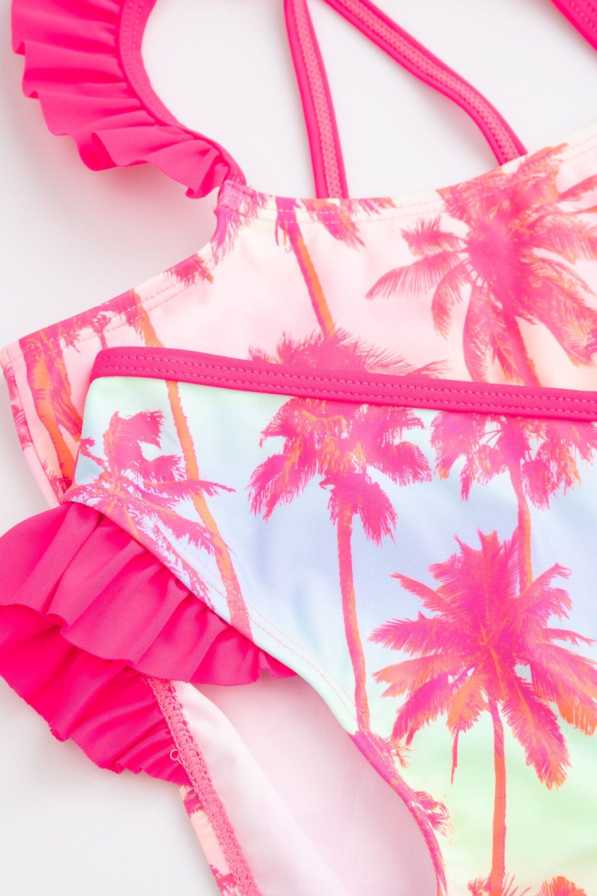Mädchen Bikini-Set Surfen WL6 gekreuzte Träger rosa 4/4